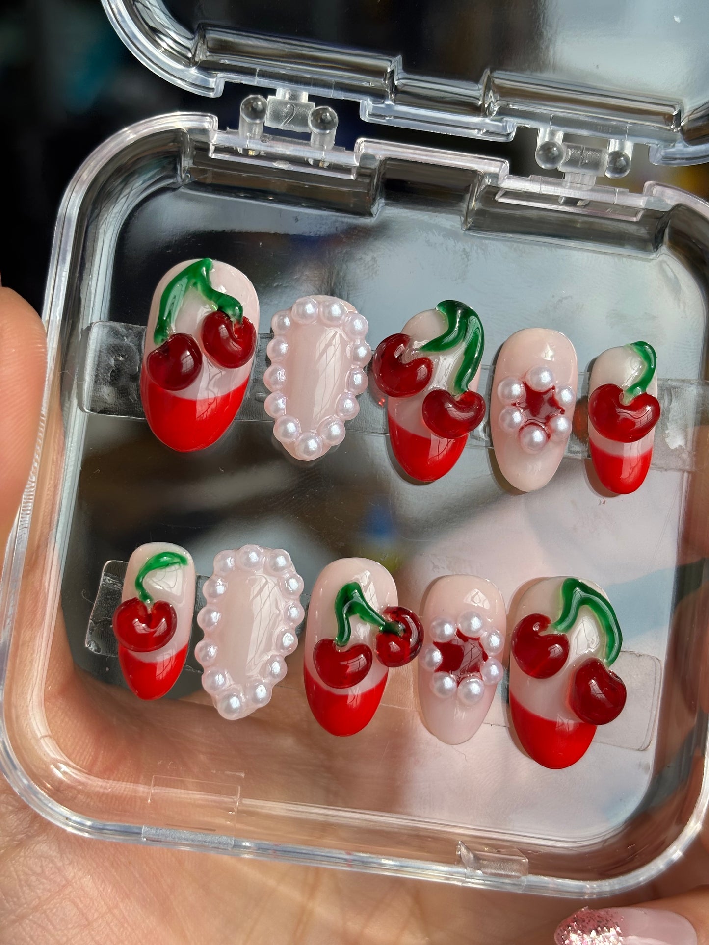Summer Cherry nails