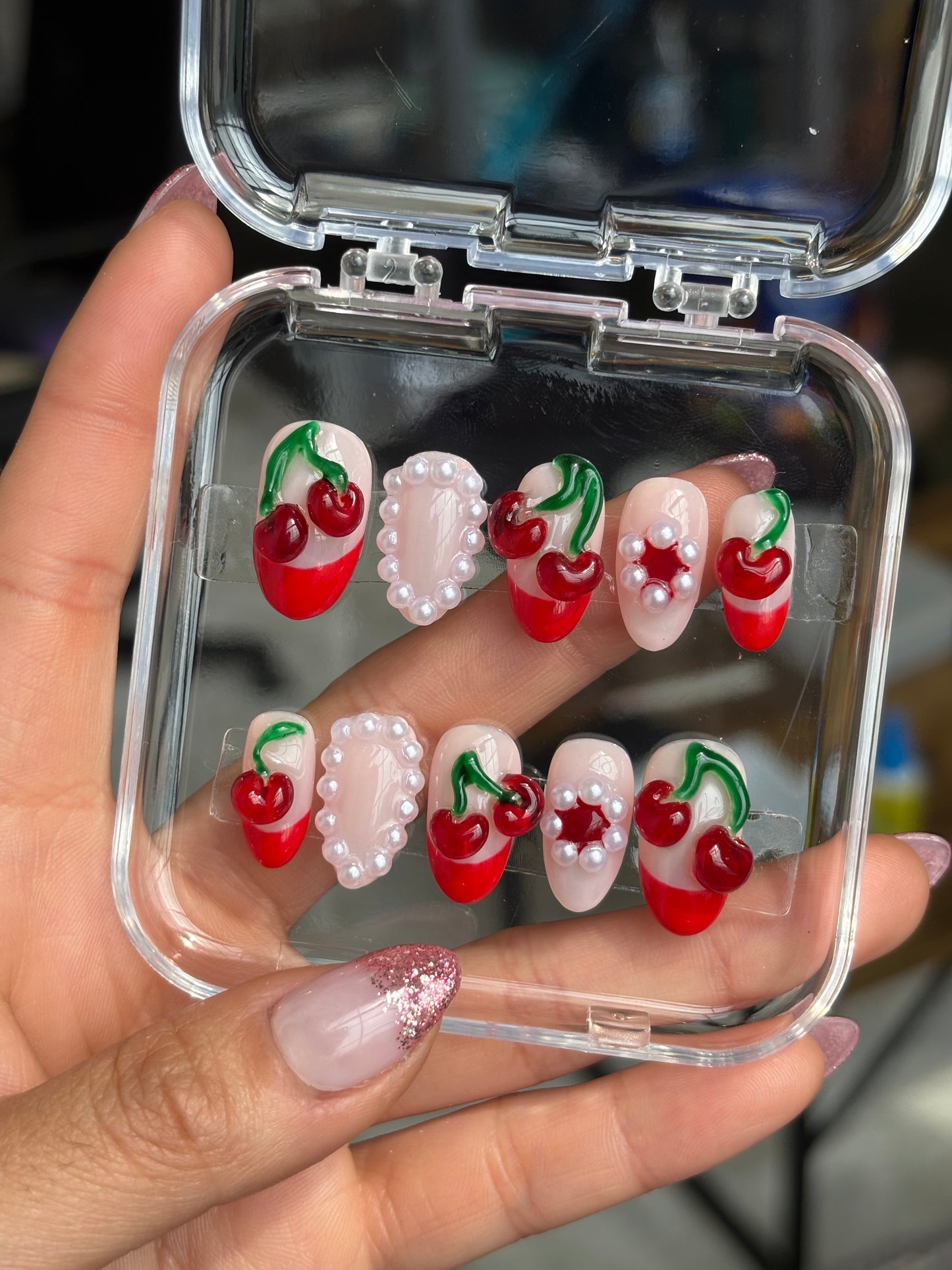 Summer Cherry nails